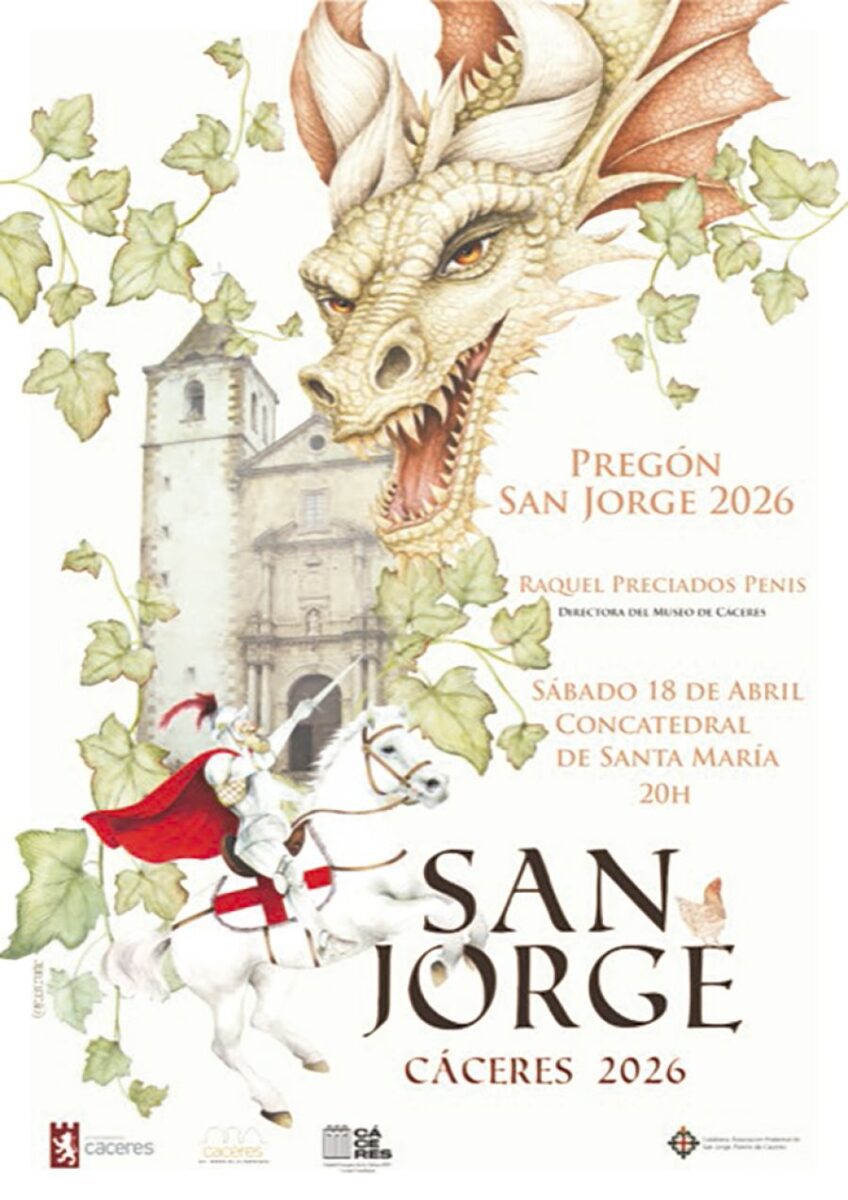 El desfile de San Jorge reúne a más de 3.100 personas y 27 dragones en Cáceres
