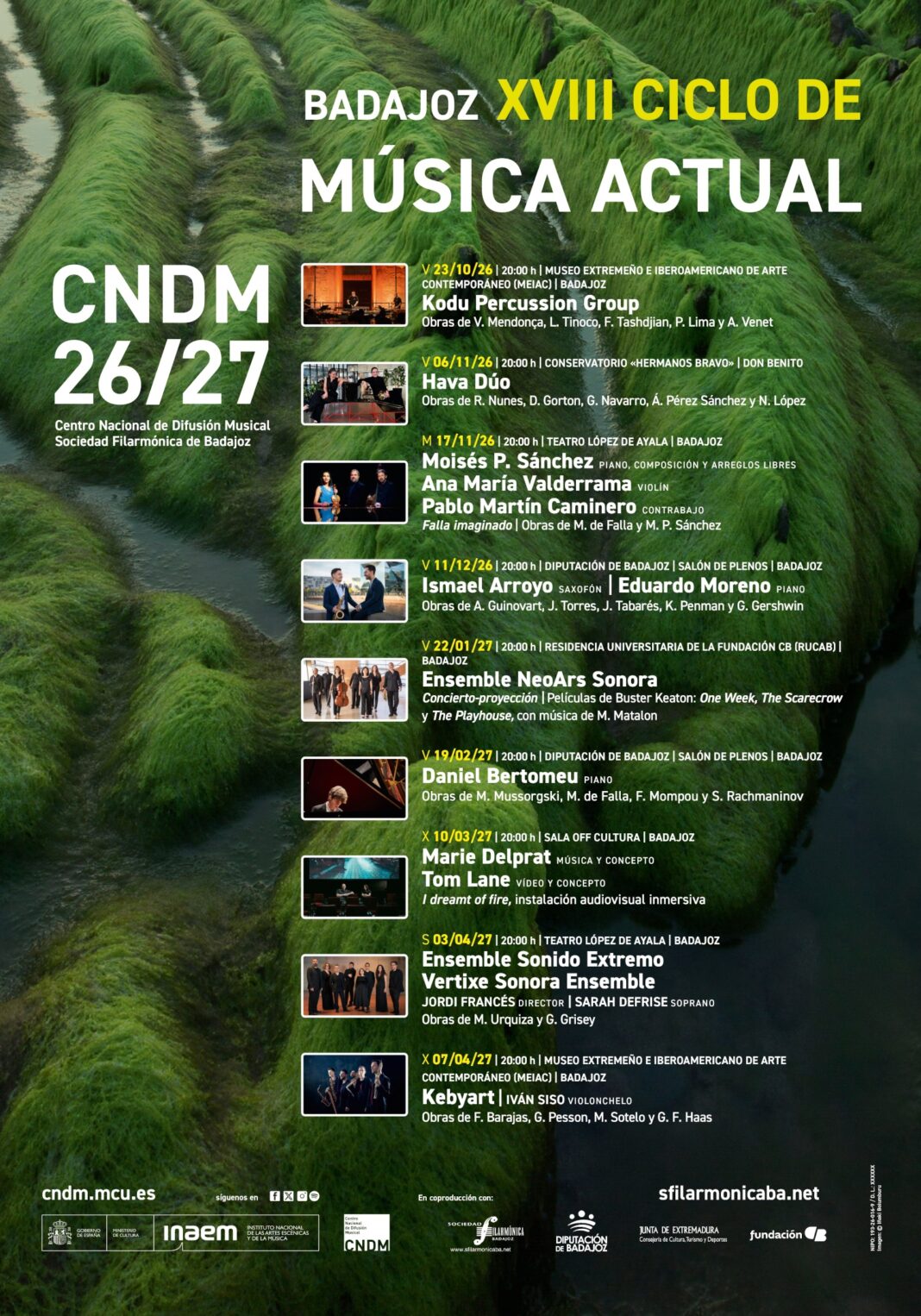 Badajoz acoge del 23 de octubre al 7 de abril el XVIII Ciclo de Música Actual