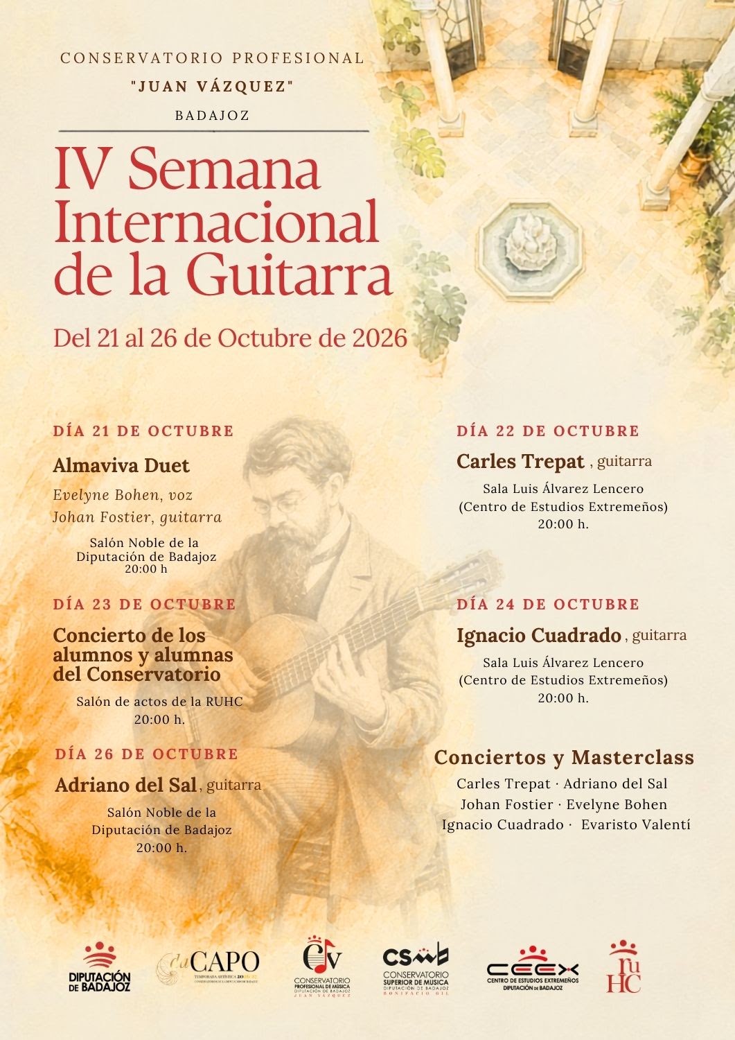Badajoz celebra del 21 al 26 de octubre la IV Semana Internacional de la Guitarra